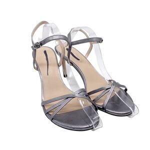 Stuart Weitzman Women's Starla 80 Platform Sandal‎ Metallic Silver Size 8.5